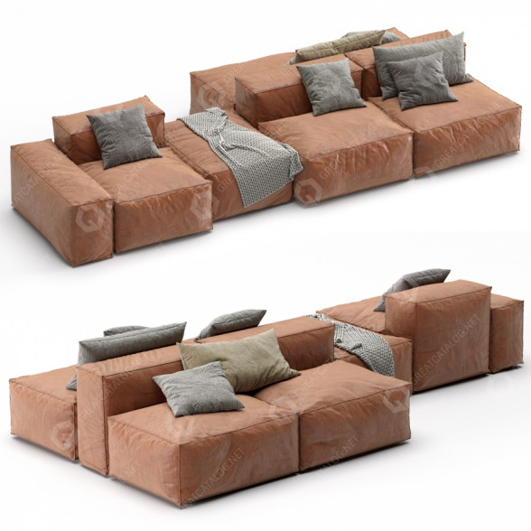 Sofa Bonaldo Peanut B Leather 3D-Modell