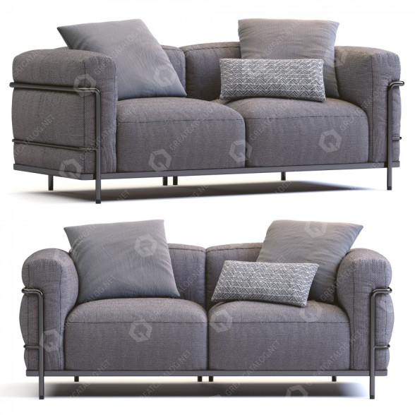 Sofa Cassina Lc3 Gray model 3D