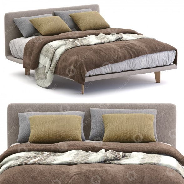 Ліжко Pianca Filo Beige 3D модель