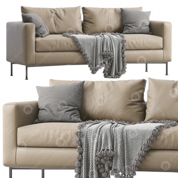 Sofa Living Divani Leather Box model 3D
