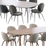 Mesa y sillas Komplot Design Gubi Dining Elliptical and Beetle - HenMat
