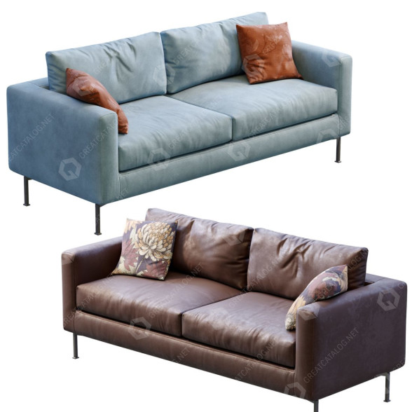 Sofa Living Divani Box (Low Poly) model 3D