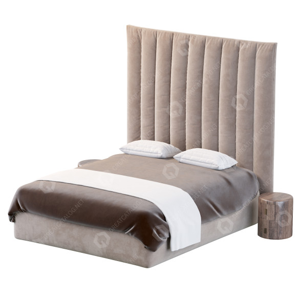 Bett und Nachttischchen Strauss 3D-Modell