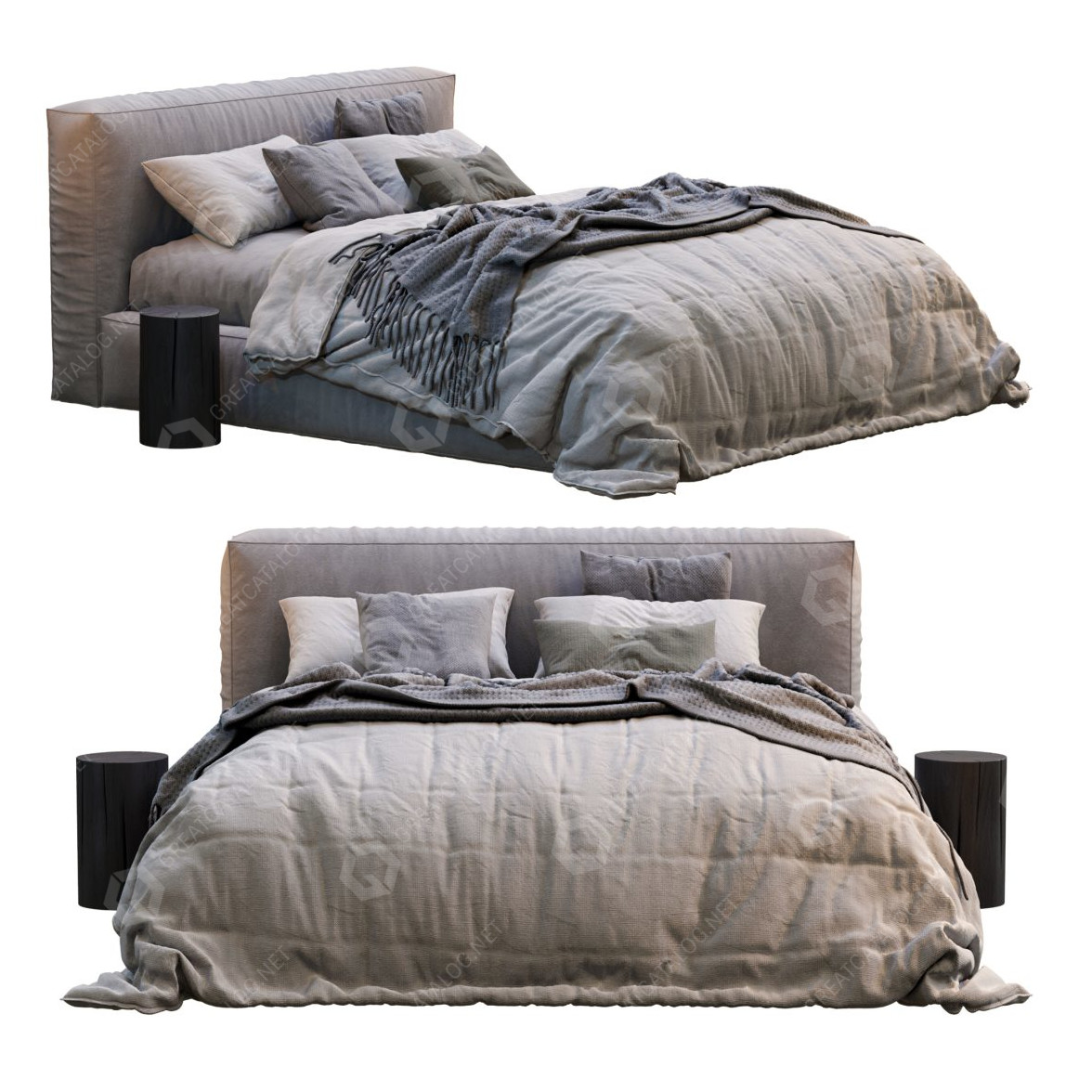 Bed and Bedside Tables Globewest Vittoria Bold 2 3D model