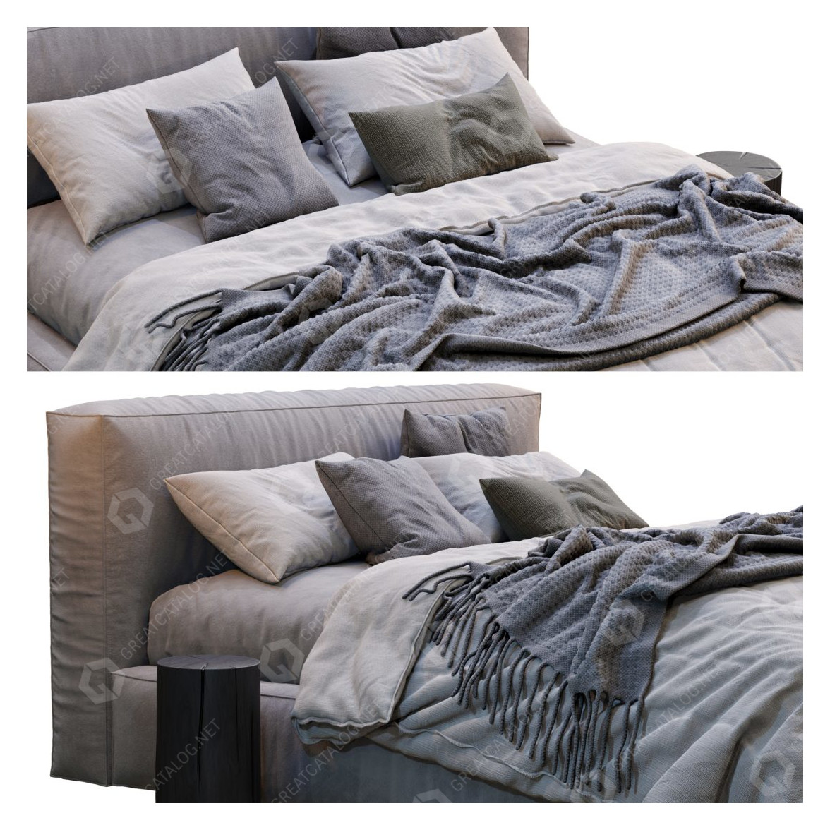 Bed and Bedside Tables Globewest Vittoria Bold 2 3D model