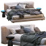 Ліжко та тумбочки Living Divani Softwall Beige - Navasard