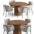 Стіл та стільці CB2 Spindler Round Dining - DayToday