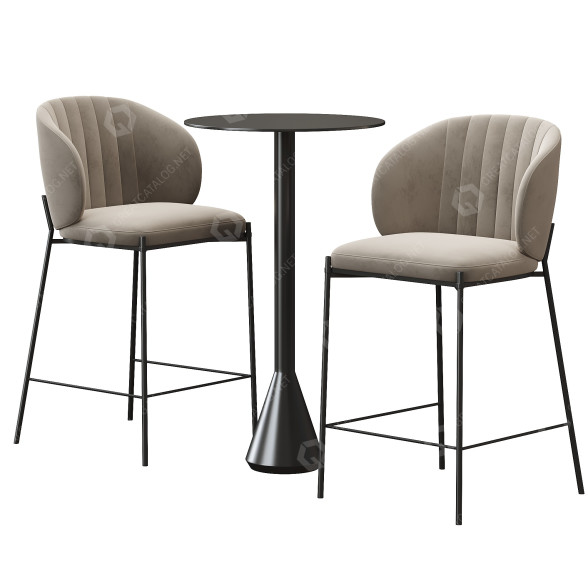 Bartisch und Hocker Hay Palissade Cone 3D-Modell
