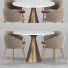 Table and Chairs West Elm Claire Counter and Silhouette Pedestal Oval - DayToday