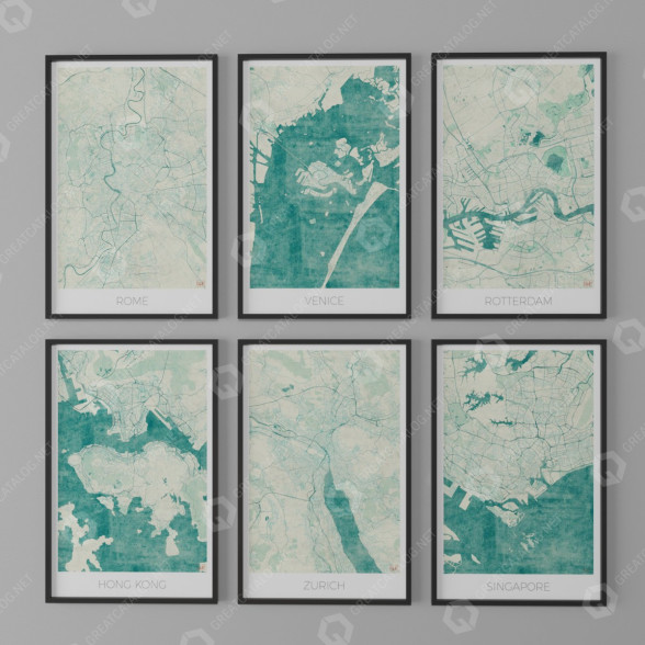 Pictures Cartographic Theme Paintings 2 3D model