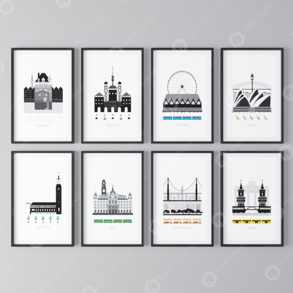 Картини City Theme Paintings 2 3D модель