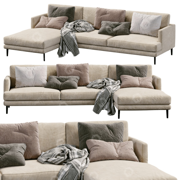 Диван Bonaldo Paraiso Beige 3D модель
