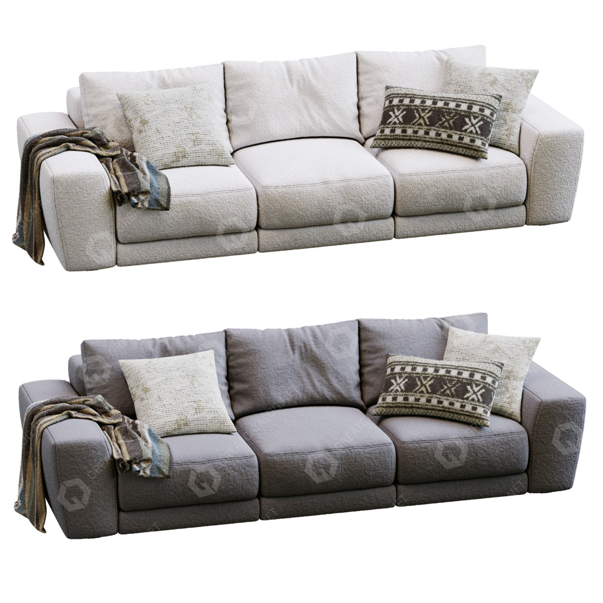 3D model Sofa Jesse Pasha Seater (2 Color Version)