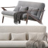 Sofa Baxton Studio Bianca Dark Brown - HenMat