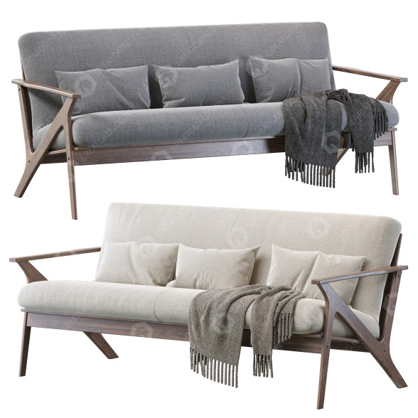 Sofa Baxton Studio Bianca Dark Brown 3D-Modell