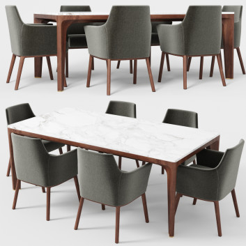 Table et chaises  Giorgetti Anteo, Alina Modèle 3D