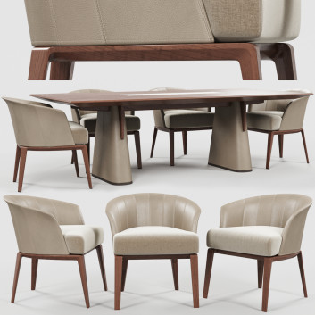 Table et chaises  Giorgetti Aura and Fang Modèle 3D