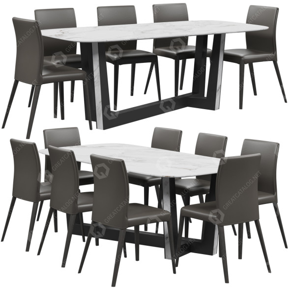 Tisch und Stühle Bonaldo Bel Air 3D-Modell