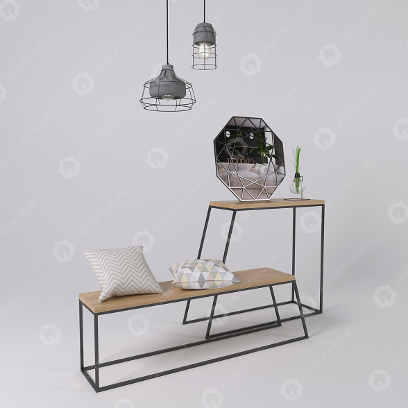 Toaletka i dekoracje Set Horizon model 3D