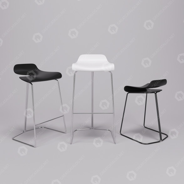 Барні стільці Kristalia BCN Slide Base 3D модель