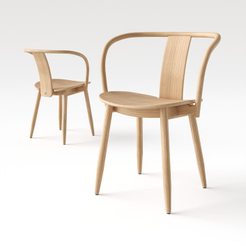 Стілець  Massproductions Icha English Oak 3D модель