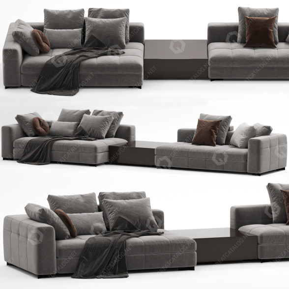 Диван Minotti Blazer Gray 3D модель