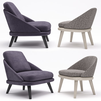 Крiсла  Minotti Lawson Legs Lounge 3D модель