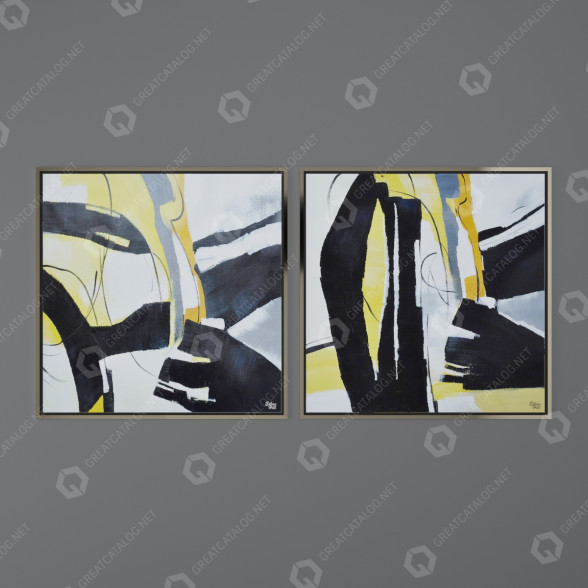 Pictures Set of Abstract Paintings 2 3D model