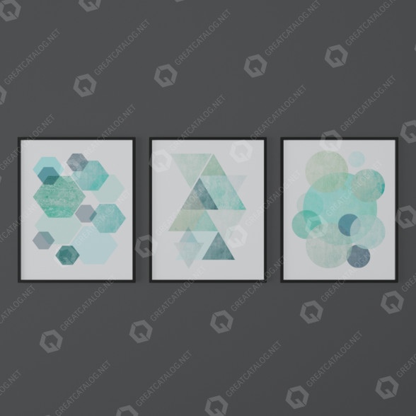 Pictures Set of Abstract Prints from Exileprints 3D model