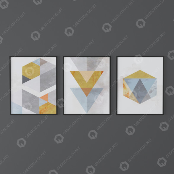 Картини Set of Geometric Prints 1 3D модель