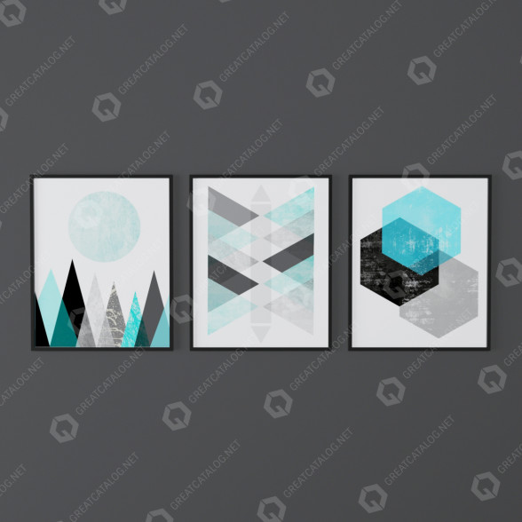 Картини Set of Geometric Prints 2 3D модель