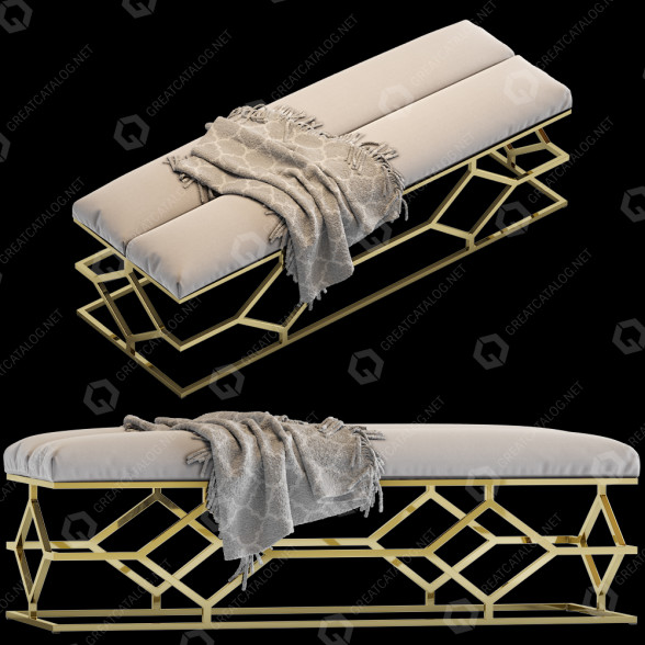 Ławka Eichholtz Trellis Golden model 3D