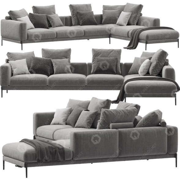 Диван Flexform Romeo Gray 3D модель