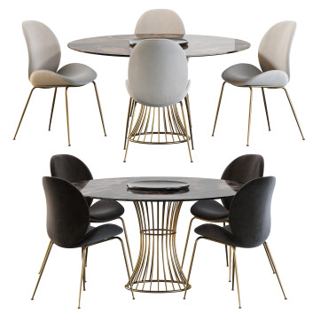 Stół i krzesła Cosmopolitan Living Astor Upholstered