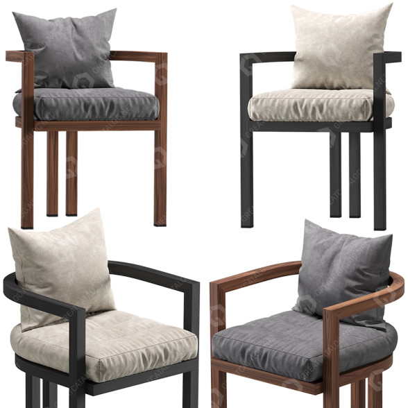 Stuhl Coco Republic Palermo Outdoor Dining 3D-Modell