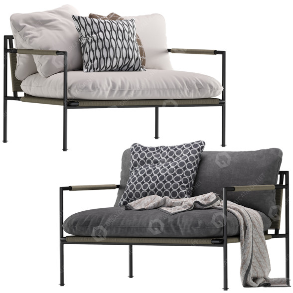 Крісло Coco Republic Malmo Outdoor Lounge 3D модель