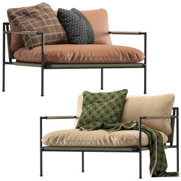 Sessel Coco Republic Malmo Leather Outdoor Lounge 