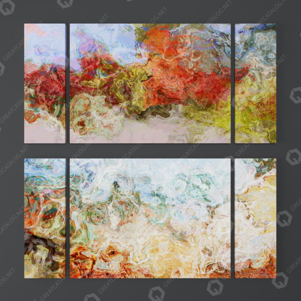 Картини Set of Abstract Paintings from Finnellfineart 6 3D модель