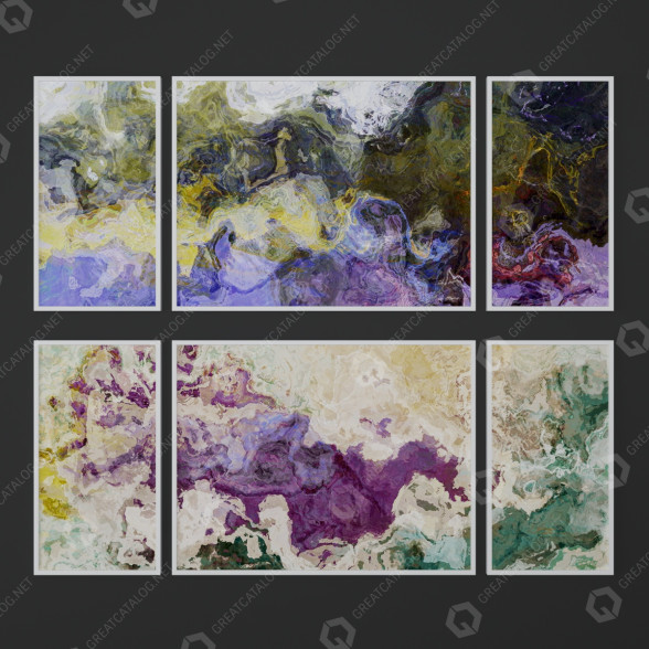 Pictures Set of Abstract Paintings from Finnellfineart 7 3D model