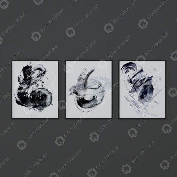 Картини Set of Abstractl Prints from Honey Tree Prints 3D модель