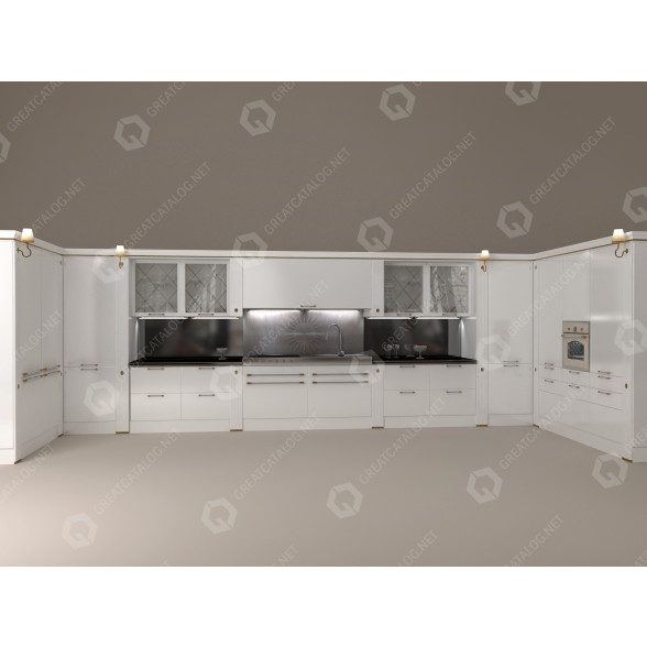 Кухня Scavolini Laccata Lucida Bianca 3D модель