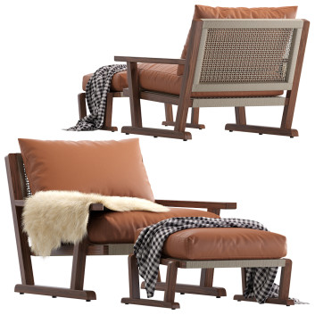 Крісло та пуф Coco Republic Bari Outdoor Lounge Leather 