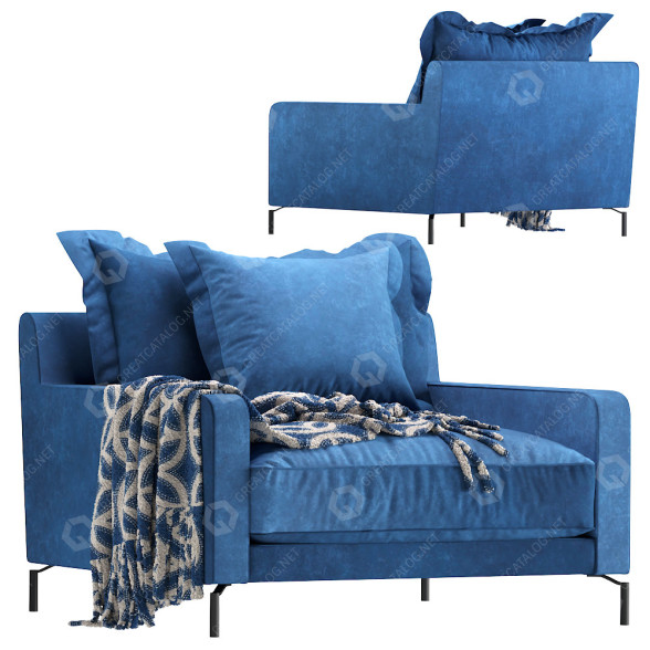 Sessel Kare Lullaby Bluegreen 3D-Modell