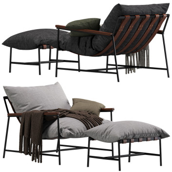 Armchair and Ottoman Denver Modern Vail Gray