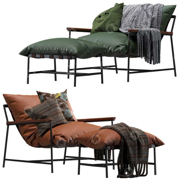 Armchair and Ottoman Denver Modern Vail 3D model