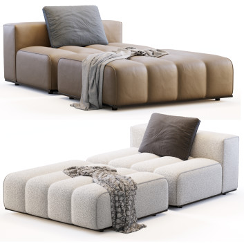 Fotel i pufa  Minotti Goomdan Model 3D