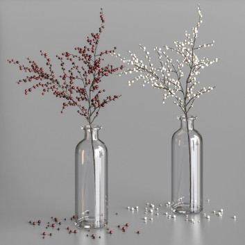 Vase und Pflanze  Beere 3D-Modell