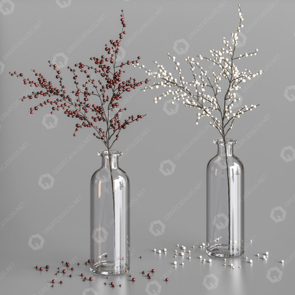 Jarrón y planta Baya Modelo 3D