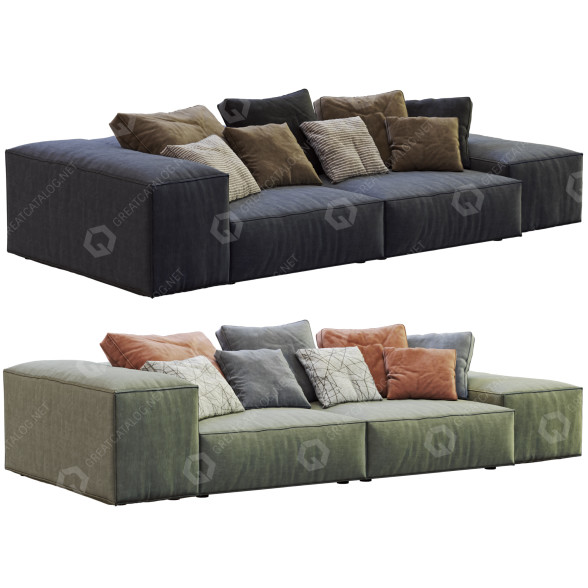 Sofa Living Divani Extrasoft 3D-Modell