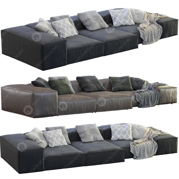 Sofa Living Divani Extrasoft model 3D